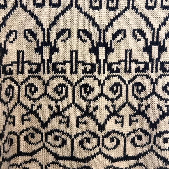 Vintage 80s Black Tan Cardigan Sweater Floral Hand Embroidered Grandmacore Large - Picture 3 of 7